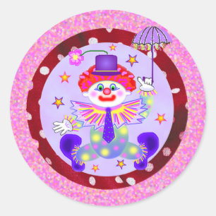 Clown Stickers Runt Klistermärke