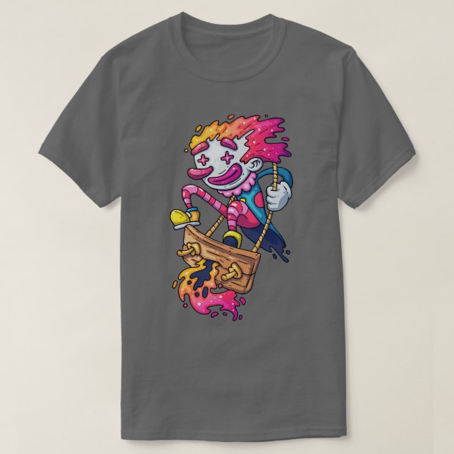 Clown Swinging Swing Cheerful T Shirt (Design framsida)