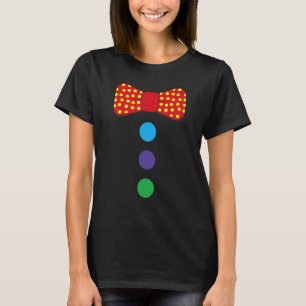 Clown Tie Costume Circus Rainbow Halloween Carniva T Shirt
