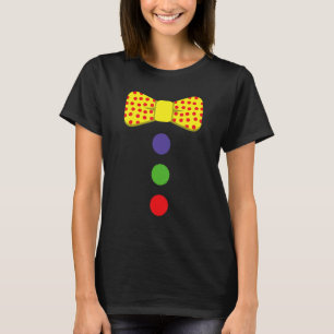 Clown Tie Costume Circus Rainbow Halloween Carniva T Shirt