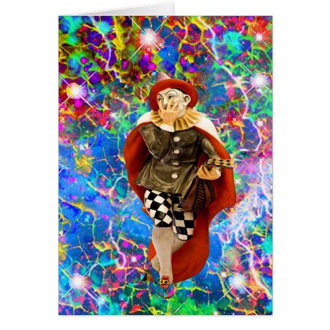 Clown Troubadour Födelsedagskort Hälsningskort (Framsidan)