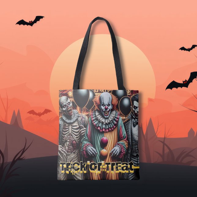 Clown, Vampire och Zombie Halloween Bus eller godi Tygkasse (Skapare uppladdad)