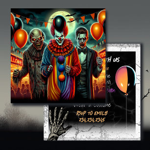 Clown, Vampire och Zombie Halloween fest
