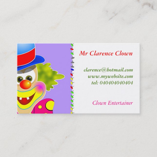 Clown Visitkort (Framsida)