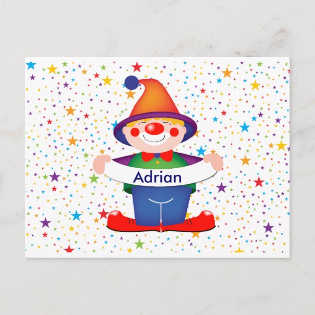 clown vykort (Framsida)