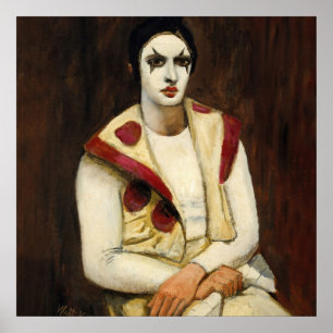 "Clown with Black Wig" av Walt Kuhn Poster