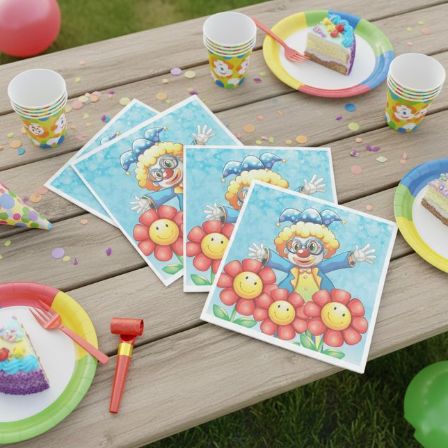 Clown with Flowers Pappersservett (Skapare uppladdad)