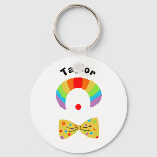 Clown with Rainbow Wig Illustration Personlig Nyckelring