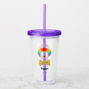 Clown with Rainbow Wig Illustration Personlig Take Away Mugg