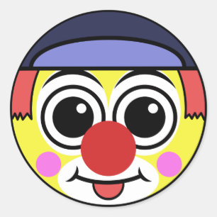 Clownansikte Runt Klistermärke
