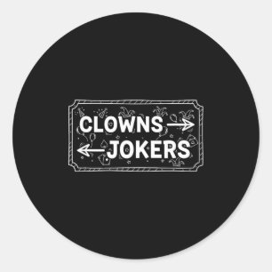 Clownar och jokrar rolig sarkastisk riktning humor runt klistermärke
