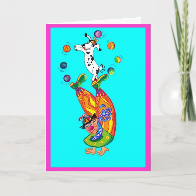 Clownar runt (tom insida) kort (Framsida)