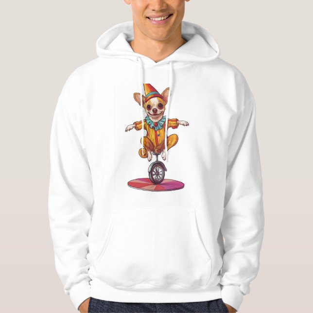 Clownchihuahua � Rollig Cirkushund Hoodie (Framsida)