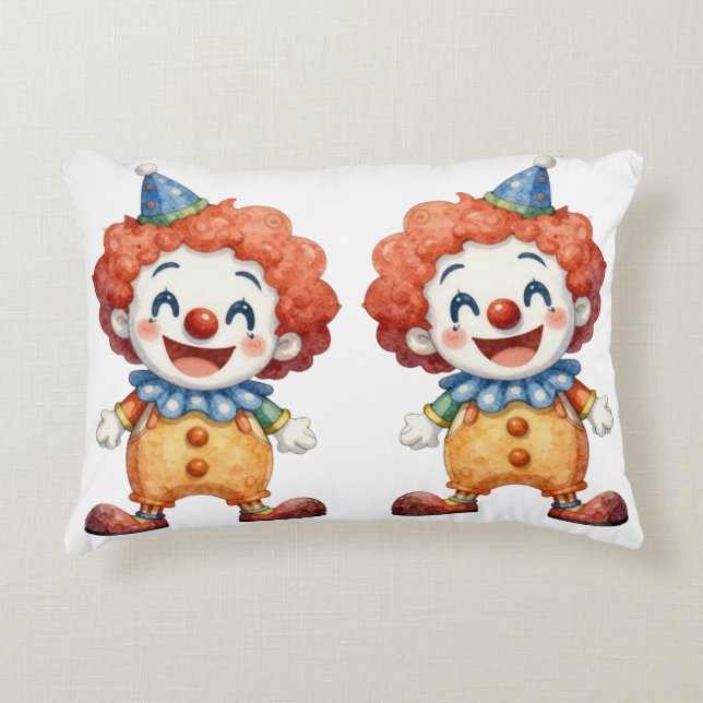 Clowncirkus Humor Prydnadskudde (Framsidan)