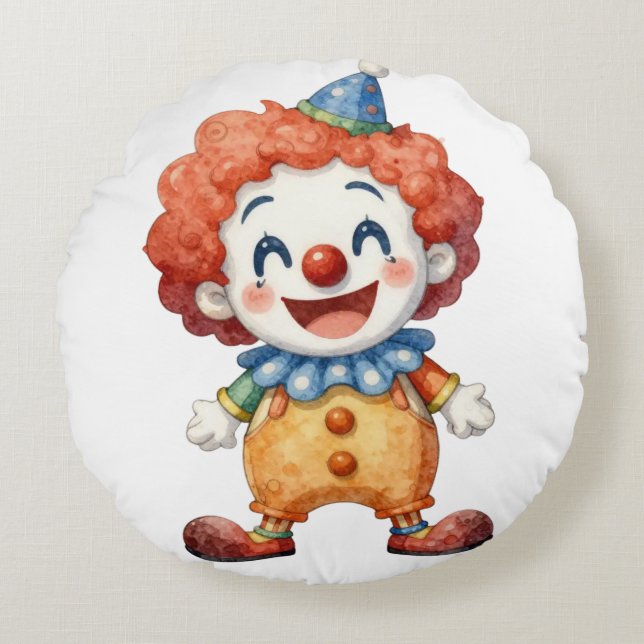 Clowncirkus Humor Rund Kudde (Framsidan)