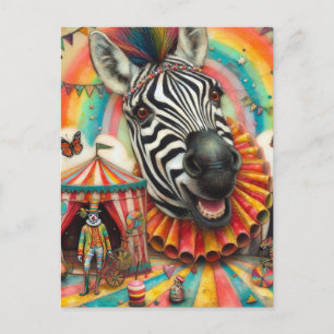 Clowncirkus Zebra Vykort