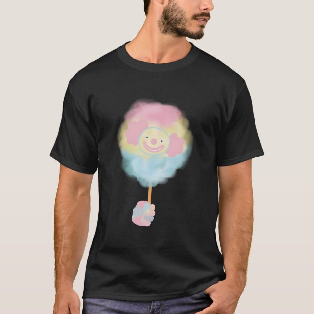 Clowncore Clown Cotton Candy T Shirt (Framsida)