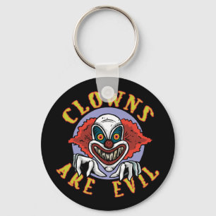 Clowner är onda Keychain Nyckelring