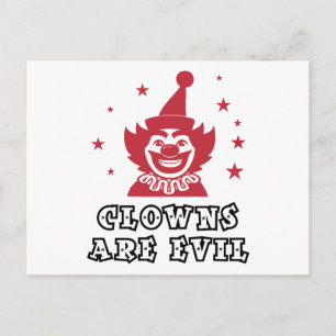 Clowner är onda vykort