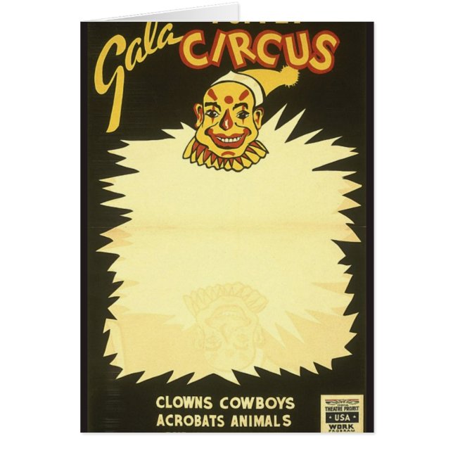 Clowner för Galadockacirkus Hälsningskort (Framsidan)