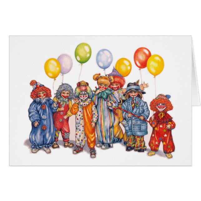 clowner hälsningskort (Framsidan Horizontal)