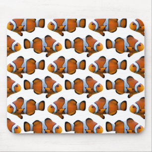Clownfish frenesi Mousemat (vit) Musmatta
