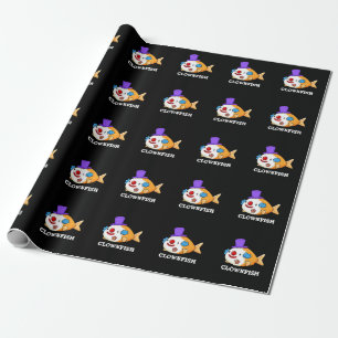Clownfish FUNNny Animal Fish Pun Mörk BG Presentpapper