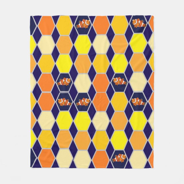 Clownfish Hand plockade Art Fleecefilt (Framsidan)