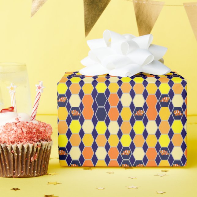 Clownfish Hand plockade Art Presentpapper (Födelsedagsfest)