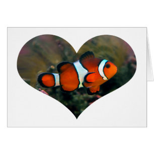 Clownfish hjärtakort hälsningskort