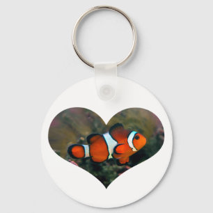 Clownfish hjärtnyckelring nyckelring