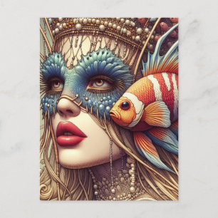 ClownFish Mode Woman Vykort