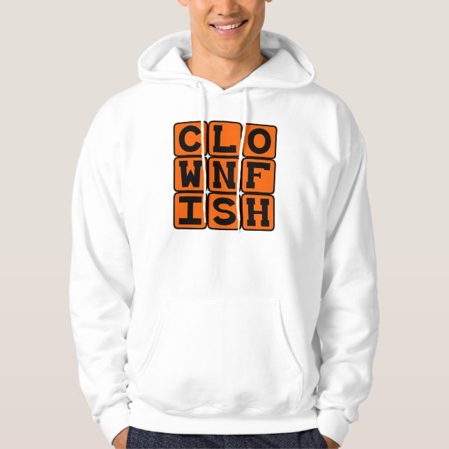 Clownfisk, Färgrik Fisk Tröja Med Luva (Framsida)