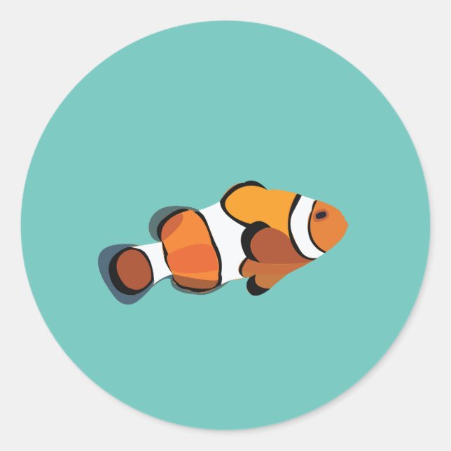 Clownfisk Runt Klistermärke (Framsida)