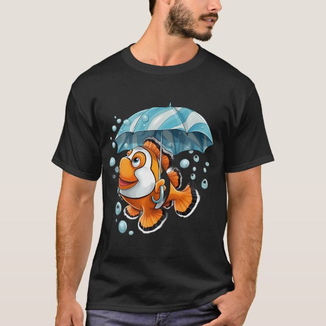 Clownfisk som håller ett paraply t shirt (Framsida)