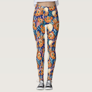 Clownfisk Tecknad söt Familj Undervatten Leggings