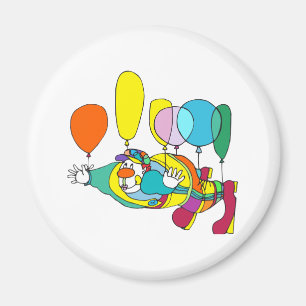 Clownflyg vid ballongen magnet