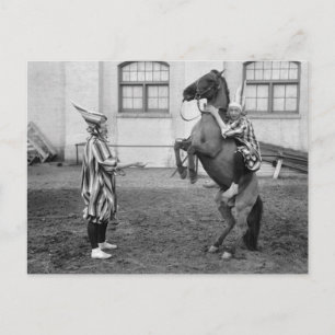 Clowning Around on a Horse, 1915 Vykort