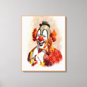 Clownkanfas som målar 2 canvastryck