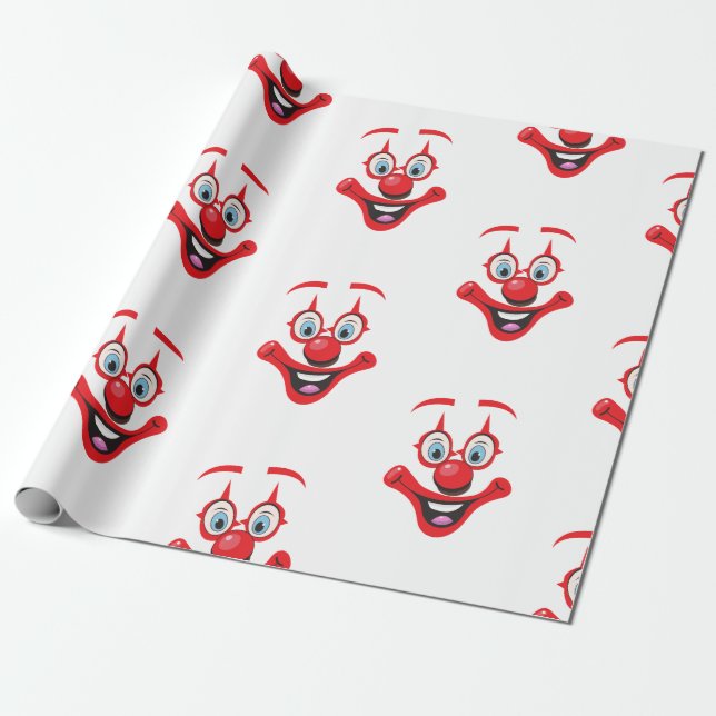 Clownmönster Presentpapper (Utrullad)