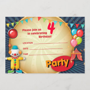 Clownpartyinbjudan 1 inbjudningar