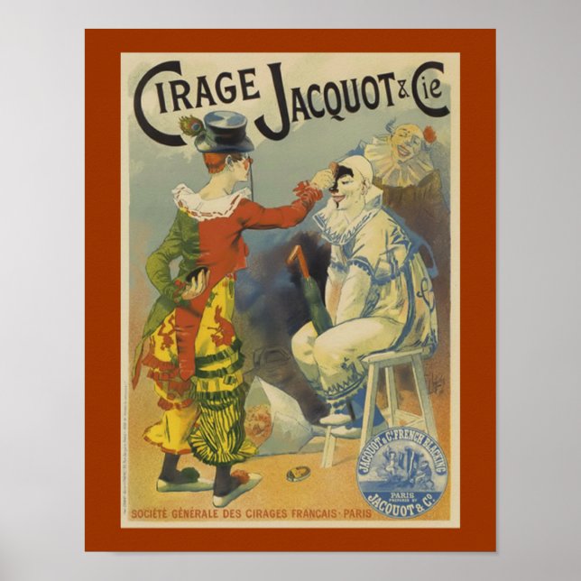 Clowns Cirage Jacquot Vintage Art Poster (Framsidan)