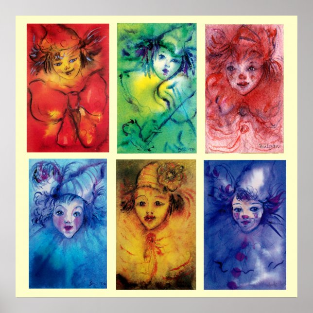 CLOWNS COLLECTION Venetian Masquearde Ansikte Poster (Framsidan)