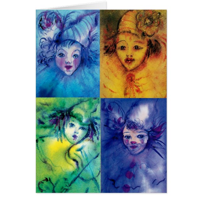 CLOWNS COLLECTION/Venetian Masquearde Boll Hälsningskort (Framsidan)