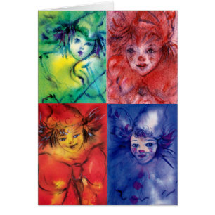CLOWNS COLLECTION/Venetian Masquearde Boll Hälsningskort