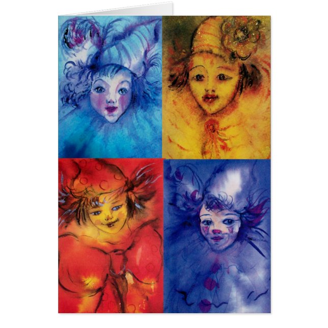 CLOWNS COLLECTION/Venetian Masquearde Boll Hälsningskort (Framsidan)