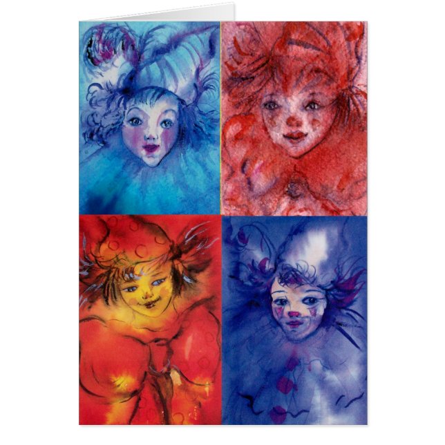 CLOWNS COLLECTION/Venetian Masquearde Boll Hälsningskort (Framsidan)