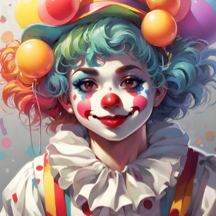 Clowns Födelsedagsfest Firande Slips