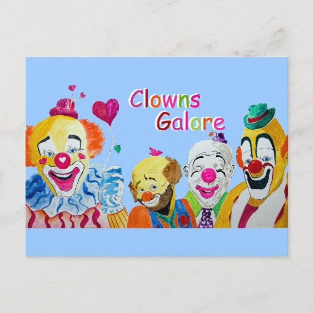 Clowns Galore vykort (Framsida)
