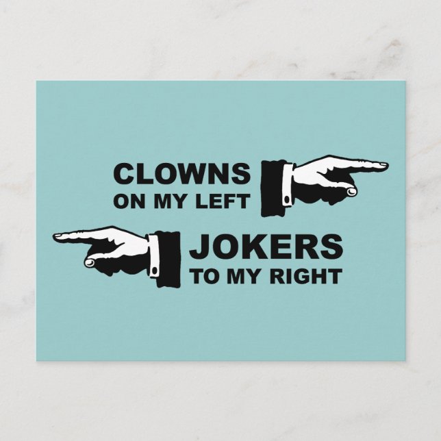 Clowns & Jokers Humor Vykort (Framsida)